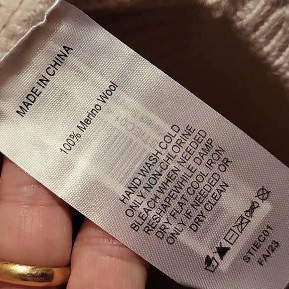 Quince Merino Wool Turtleneck Sweater Dress in Silver Birch & Black & Heather Gr - Picture 4 of 13